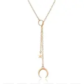 LGT JWLS Goudkleurige dames ketting Maan Ster