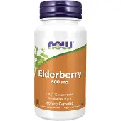 Now Vlierbesextract 500 mg (60 Capsules) - kruiden-en-planten, zwarte-vlierbes-(sambucus-nigra-l.)