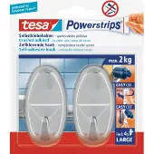 TESA Powerstrips Large Zelfklevende haak 2 kg Chroom 2 Stuks