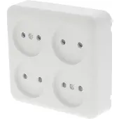 Q-Link - Wandcontactdoos - Opbouw - 4-voudig Stopcontact - Kinderbeveiliging - Polarwit