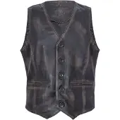 Infinity Leather Bruinen lederen vest formeel traditioneel giletvest