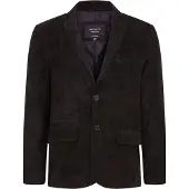 Infinity Leather Heren Zwart Slim Geiten Suède Italiaanse Blazer Jas-Somero