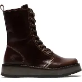 Fly london Dames Bruin RAMI043 Casual Leren Veter Enkellaarsjes