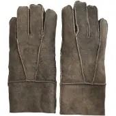 Infinity Leather Unisex bruine schapenvacht suède handschoenen met oprolbare/neerwaartse manchetten
