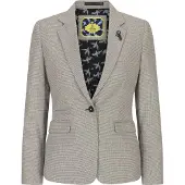 TruClothing Beige tweed getailleerde wolmix blazer voor dames