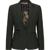 TruClothing Dames Tweed Groen Geruit Blazer Wollen Klassieke Jas