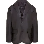 Infinity Leather Heren 2-knoops zwart leren blazerjack - Bergen