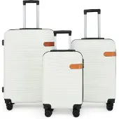 Infinity Leather Hardshell Cream Cabine Kofferset Robuuste ABS Lichtgewicht Bagage Vakantietas