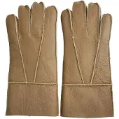 Infinity Leather Unisex bruine schapenvacht leren handschoenen met oprolbare/neerwaartse manchetten