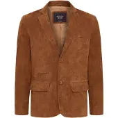 Infinity Leather Heren Tan Slim Goat Suede Italiaanse Blazer Jas-Somero