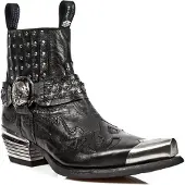 New rock zwart metalen gotische laarzen-7950P-S1