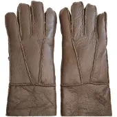 Infinity Leather Unisex bruine schapenvacht leren handschoenen met oprolbare/neerwaartse manchetten
