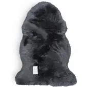 Infinity Leather Echte antracietgrijze schapenvacht, natuurlijk zijdezacht, pluizig, echt wollen tapijt