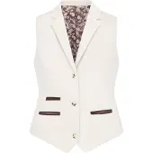 TruClothing Crèmekleurig getailleerde damesvest van wolmix tweed