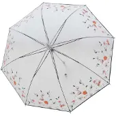 Doppler paraplu Fiber Long AC Transparent Floral Dreams transparant