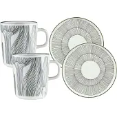 Marimekko Kukat Puhkeavat Ontbijtset Zwart / Wit / Woudgroen - Servies & serviessets Steengoed Black - 074677-196