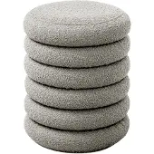 SVITA BLOSSOM XS hocker - met opbergruimte Voetenbank Boucle bekleding lichtgrijs