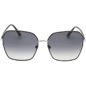 Tom Ford Claudia-02 Smoke gepolariseerde lens glanzende zwarte zonnebril
