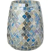 J-Line kaarshouder Mozaïek - glas - grijsblauw