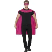 Smiffys Cape Pink with Eyemask
