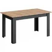Vicco Eettafel Repose, Antraciet/Goudkleurig Eiken, 140-180 x 80 cm Uitschuifbaar
