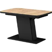 Vicco Eettafel Fenaro, Goudkleurig Eiken/Zwart, 120-160 x 80 cm uitschuifbaar