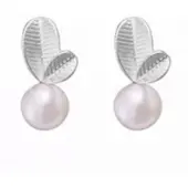 Charme Bijoux Zilverplating- oorbellen- Carlin - Synthetische Parel -