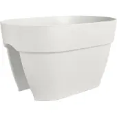Elho Vibia Campana Flower Bridge 40 - Plantenbak voor Balkon Railing - 100% Gerecycled Plastic - Ø 39.0 x H 22.0 cm - Zijdewit