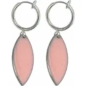 Charme Bijoux Klem Oorbellen- emaille -roze -Neroli -zilverkleur-
