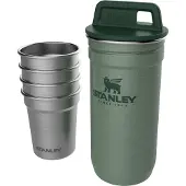 Stanley Adventure Nesting Shot Glass Set 0.59ml - BPA Vrije Shotglazen - Roestvrijstalen Borrelglazen - Makkelijk Opstapelen En Opbergen - Vaatwasserbestendig - Hammertone Green