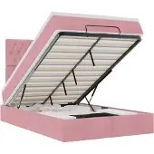 vidaXL Ottoman bed met matrassen 120x190cm fluweel roze