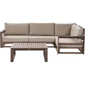 Beliani TIMOR - Loungeset 4-zits- Donkerbruin - Taupe