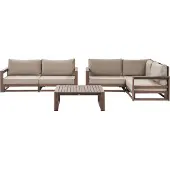 Beliani TIMOR - Loungeset 4-zits - Taupe - FSC acaciahout