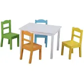 Classic World Tafel met 4 Stoelen - Perfect voor Gezellige Eetmomenten