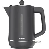 Tornado TKE-01328-GS, 1,7 liter, 2200 watt, zwart, kunststof, waterniveau-indicator, filter
