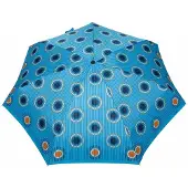 Parasol Compact 4x Opvouwbare Mini Paraplu met Blauwe Cirkels - 90cm Diameter
