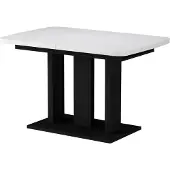 Vicco Eettafel Fenaro, Wit/Zwart, 120-160 x 80 cm 2 delen