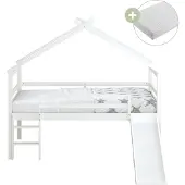 Sunny River Halfhoogslaper met Glijbaan Wit – Met Matras