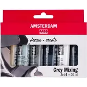 Amsterdam Standard Series acrylverf grijstinten set | 6 x 20 ml