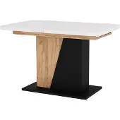 Vicco Eettafel Fenaro, Wit/Goudkleurig Eiken, 120-160 x 80 cm uitschuifbaar