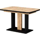 Vicco Eettafel Fenaro, Zwart/Eiken, 120-160 x 80 cm 2 delen