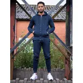 Enzo | Heren Zip Up Hoodie Tracksuit Set - Navy
