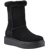 Hush puppies Becca Mid Suede Dames Zwarte Laarzen