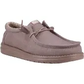 HeyDude Wally Stretch Canvas Katoenen Heren Moccasins Schoenen Diep Taupe