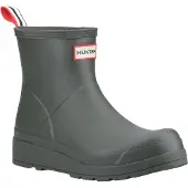 Hunter Play Korte Rubber Vrouwen Wellington Laarzen Donker Olijf