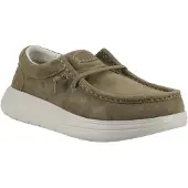 HeyDude Wally X Suede Heren Moccasins Schoenen Van Donkergroen/steengrijs Suède
