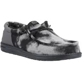 HeyDude Wally Funk Overdye Katoenen Heren Zwart/Granietgrijs Moccassinschoenen