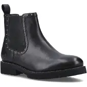 Hush puppies Gwyneth Leren Dames Zwarte Platte Chelsea Laarzen