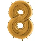 Grabo Folie ballon cijfer 8 goud (100cm)