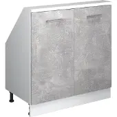 Vicco Rion Kast voor schuine wand – met 2 deuren Beton/Wit
